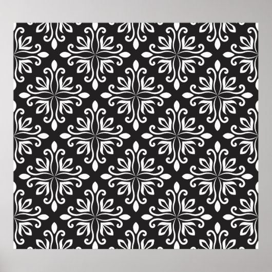 Elegante Damask: Blumenmuseum Poster (Vorne)