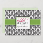 Elegante Damask Bridal Dusche Einladung (Limon) (Vorne/Hinten)