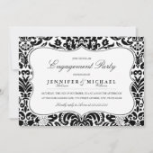 Elegante Damask Engagement Party Einladung (Vorderseite)