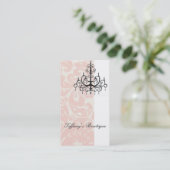 Elegante Damask Fashion Boutique Business Card Visitenkarte (Stehend Vorderseite)