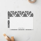 Elegante Damask Flat-Mitteilungskarten Mitteilungskarte (Vorderseite/Rückseite Beispiel)