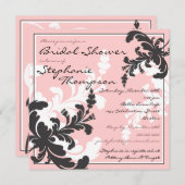 Elegante Damask Floral Bridal Dusche Einladung (Vorne/Hinten)