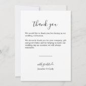 Elegante Damask Foto Black & White Dankeschön Card Einladung (Rückseite)