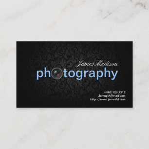 Elegante Damask Fotografie Visitenkarten mit QR Visitenkarte