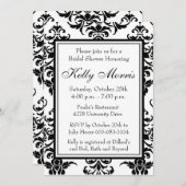Elegante Damask Geburtstag oder Dusche Einladung (Vorne/Hinten)