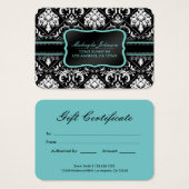 Elegante Damask Gift Cards (Vorne & Hinten)