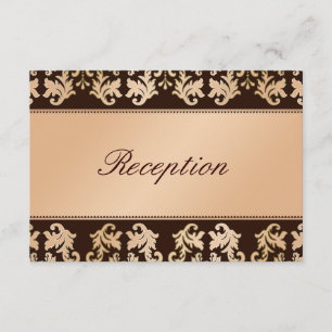 Elegante Damask Herbstreverie Hochzeitsempfehlung Einladung