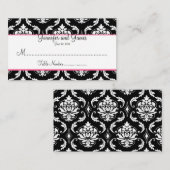 Elegante Damask Hochzeitstischkarte Platzkarte (Vorne/Hinten)