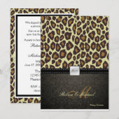 Elegante Damask Leopard Hochzeit Einladung (Vorne/Hinten)