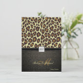 Elegante Damask Leopard Hochzeit Einladung (Stehend Vorderseite)
