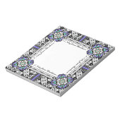 Elegante Damask Lila und Aqua Individuelle Name Notizblock (Rotiert)