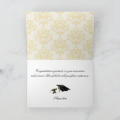 Elegante Damask & Mortarboard Abschluss Card Karte (Innenseite)