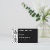 Elegante Damask Muster-Klassische Visitenkarten Visitenkarte (Stehend Vorderseite)