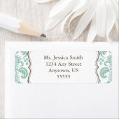 Elegante Damask Rücksendeadresse (Insitu)