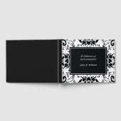 Elegante Damask Schwarz-Weiß-Rente Gästebuch (Voll)
