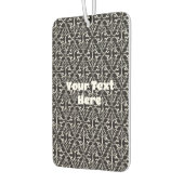 Elegante Damask Schwarz-weiße Musterrollen Autolufterfrischer (Links)