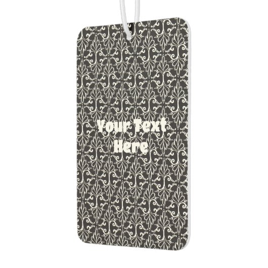 Elegante Damask Schwarz-weiße Musterrollen Autolufterfrischer (Links)