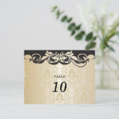 Elegante Damask Tischnummer Postkarte (Stehend Vorderseite)