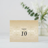 Elegante Damask Tischnummer Postkarte (Stehend Vorderseite)