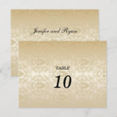 Elegante Damask Tischnummer Postkarte (Vorne/Hinten)