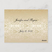 Elegante Damask Tischnummer Postkarte (Rückseite)