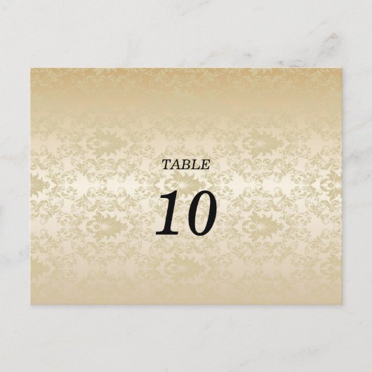 Elegante Damask Tischnummer Postkarte (Vorderseite)