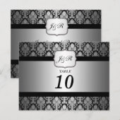 Elegante Damask Tischnummer Postkarte (Vorne/Hinten)