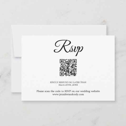 Elegante Damask UAWG QR Code Hochzeitkarte (Vorderseite)