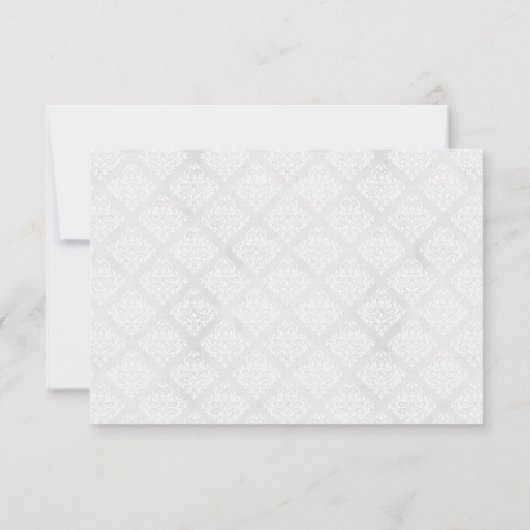 Elegante Damask UAWG QR Code Hochzeitkarte (Rückseite)