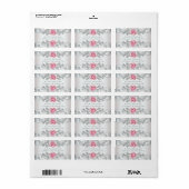 Elegante Damask- und Rosa-Adressmarken Adressaufkleber (Vorne)