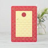 Elegante Damask Wedding - Einladung / Notecard (Stehend Vorderseite)