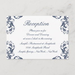 Elegante Damask Wedding Empfang Card Einladung