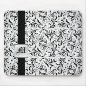 Elegante Damasked Monogramm-Mausunterlagen Mousepad (Vorne)