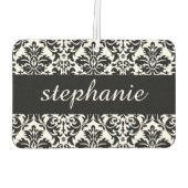 Elegante Damaskus-Muster mit Schwarz und Weiß Autolufterfrischer (Rückseite)