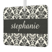 Elegante Damaskus-Muster mit Schwarz und Weiß Autolufterfrischer (Links)