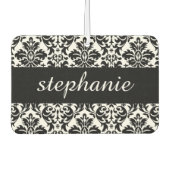Elegante Damaskus-Muster mit Schwarz und Weiß Autolufterfrischer (Vorderseite)