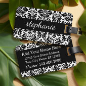 Elegante Damaskus-Muster mit Schwarz und Weiß Gepäckanhänger