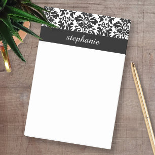 Elegante Damaskus-Muster mit Schwarz und Weiß Post-it Klebezettel