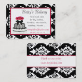 Elegante Damast-Bäckerei-Visitenkarte Visitenkarte (Vorne/Hinten)
