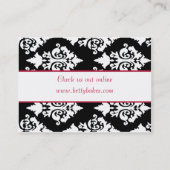 Elegante Damast-Bäckerei-Visitenkarte Visitenkarte (Rückseite)