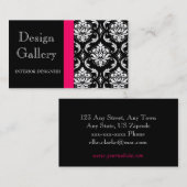 Elegante Damast-Innenarchitekt-Visitenkarte Visitenkarte (Vorne/Hinten)