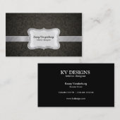 Elegante Damast-Innenarchitektur-Visitenkarten Visitenkarte (Vorne/Hinten)