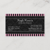 Elegante Damast-Kuchen-Bäckerei Visitenkarte (Rückseite)