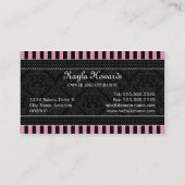 Elegante Damast-Kuchen-Bäckerei Visitenkarte (Rückseite)