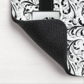 Elegante Damast-Monogramm-Mauspads Mousepad (Ecke)