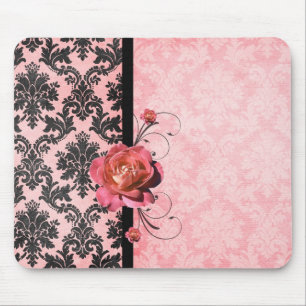 Elegante Damast-Rosa-LuxusRose Mousepad