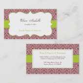 Elegante Damast-Visitenkarte Visitenkarte (Vorne/Hinten)