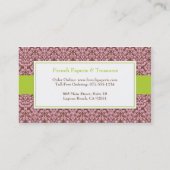 Elegante Damast-Visitenkarte Visitenkarte (Rückseite)