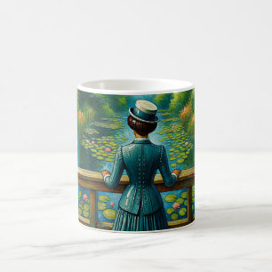 Elegante Dame am Flussufer Kaffeetasse