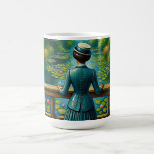 Elegante Dame am Flussufer Kaffeetasse